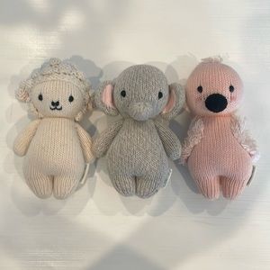 Cuddle + Kind Set of 3 Baby Animals (Lamb, Elephant, Flamingo) Like New